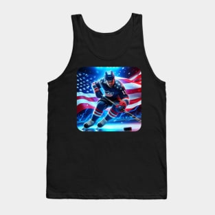 American Man Ice Hockey Player #4 Tank Top